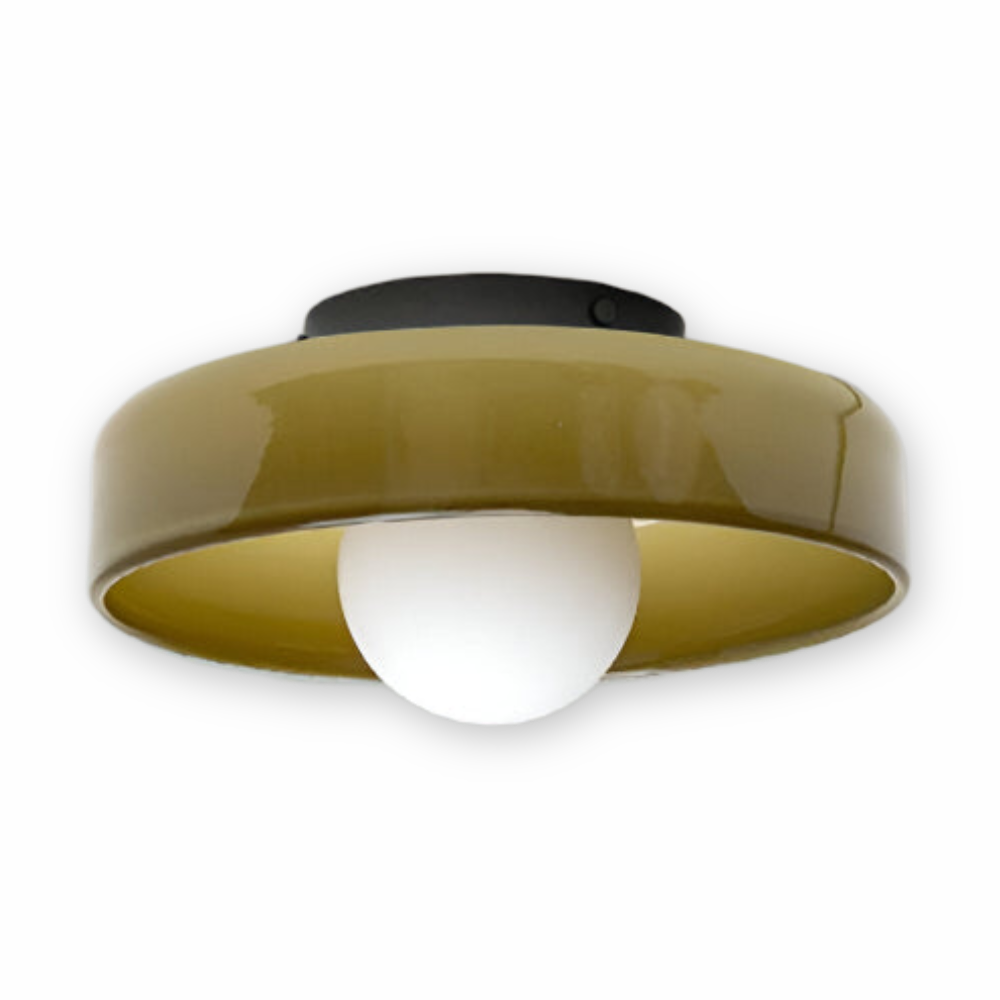 Nowoczesna Lampa Sufitowa LED Okrągła do Salonów i Sypialni, Energooszczędna, Elegancka, D25cm, Szkło-Kamień 10