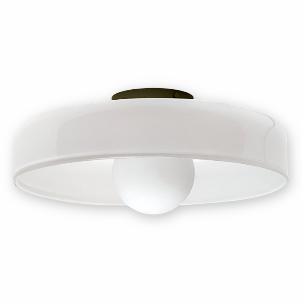 Nowoczesna Lampa Sufitowa LED Okrągła do Salonów i Sypialni, Energooszczędna, Elegancka, D25cm, Szkło-Kamień 11