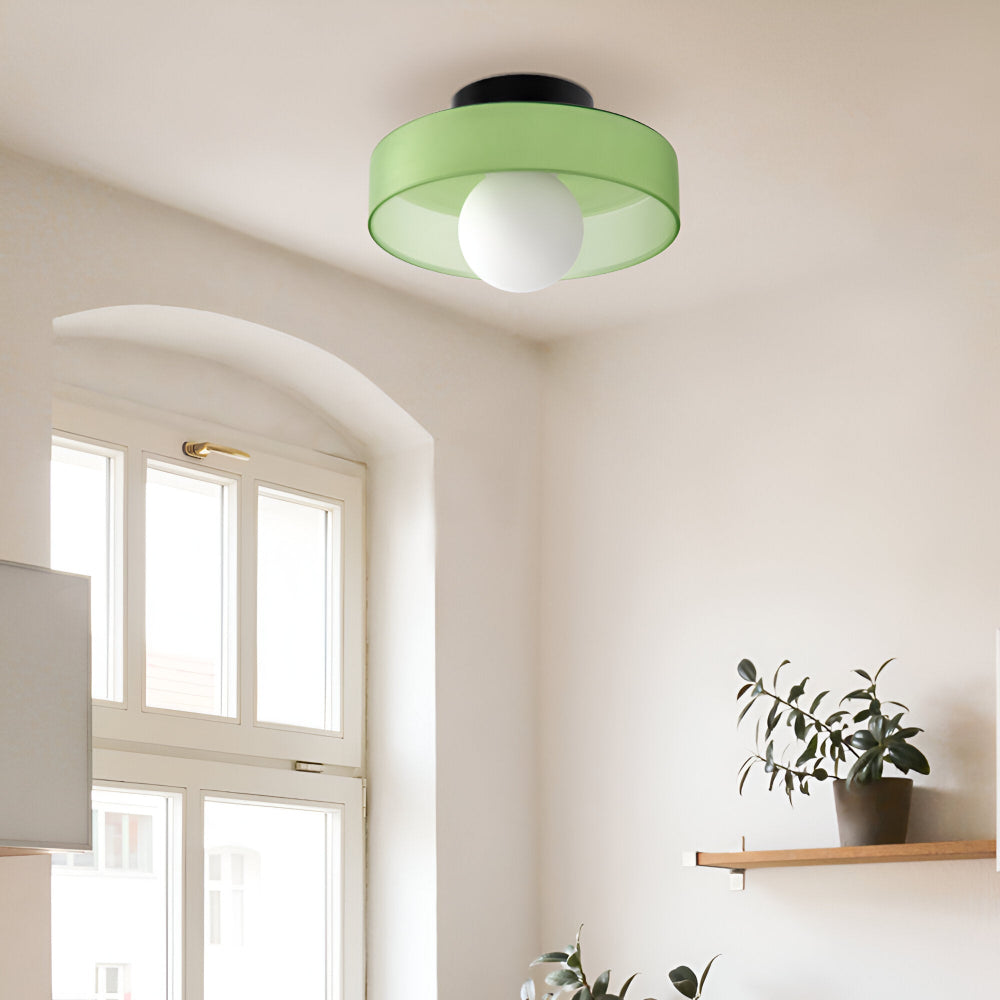 Nowoczesna Lampa Sufitowa LED Okrągła do Salonów i Sypialni, Energooszczędna, Elegancka, D25cm, Szkło-Kamień 2