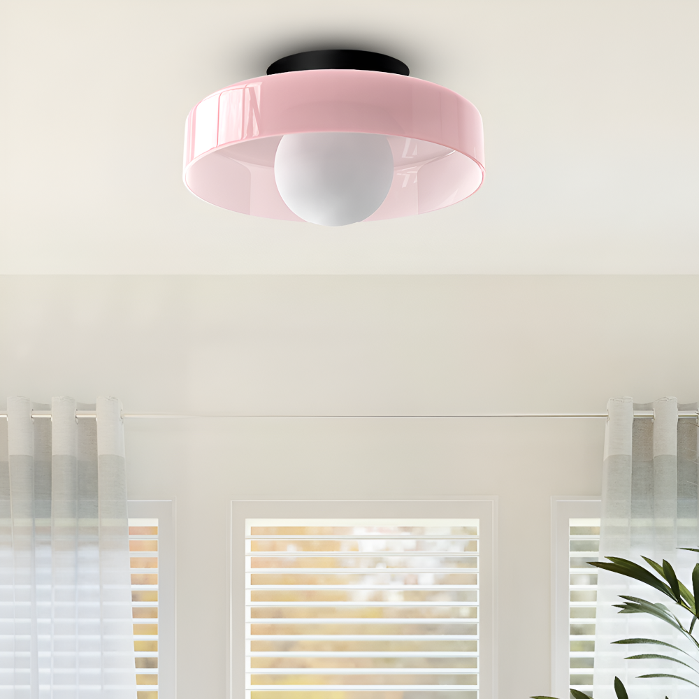 Nowoczesna Lampa Sufitowa LED Okrągła do Salonów i Sypialni, Energooszczędna, Elegancka, D25cm, Szkło-Kamień 6