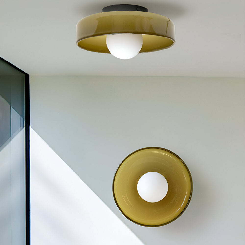 Nowoczesna Lampa Sufitowa LED Okrągła do Salonów i Sypialni, Energooszczędna, Elegancka, D25cm, Szkło-Kamień 7