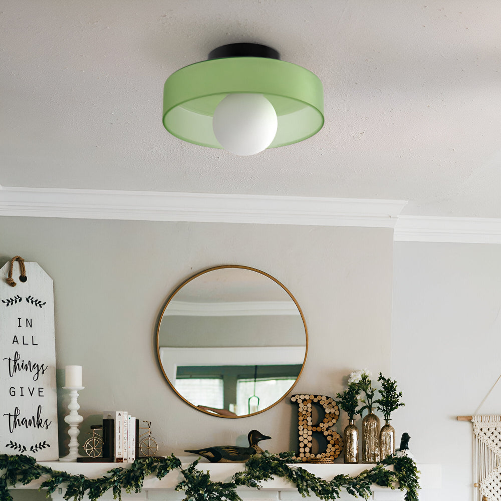 Nowoczesna Lampa Sufitowa LED Okrągła do Salonów i Sypialni, Energooszczędna, Elegancka, D25cm, Szkło-Kamień 8