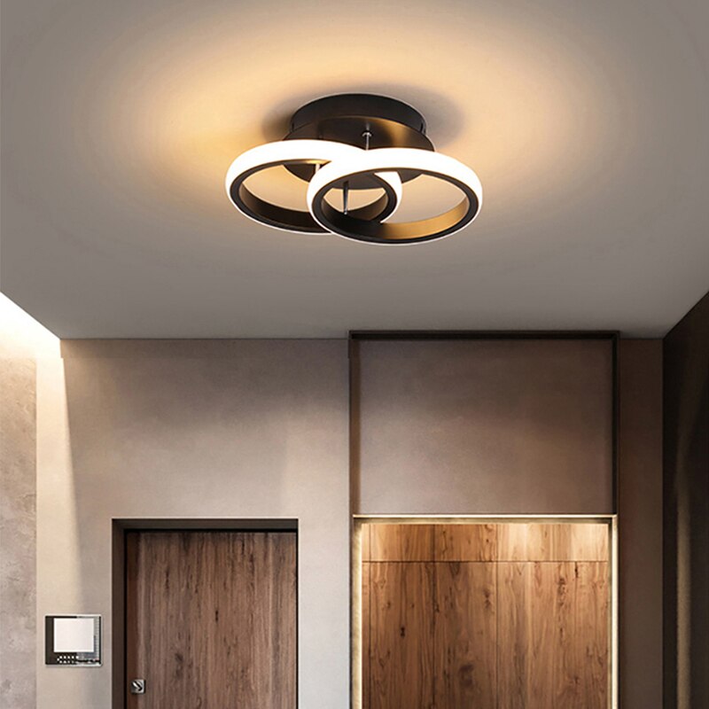 Nowoczesna Lampa Sufitowa LED z Regulacją Jasności – Idealna do Salonu i Sypialni, Trzy Pierścienie, Aluminium 4