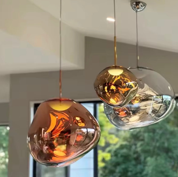 Nowoczesna Lampa Wisząca ze Szkła i Metalu – Minimalistyczna Lampa do Salonu, Idealna nad Stół, Elegancki Design 3