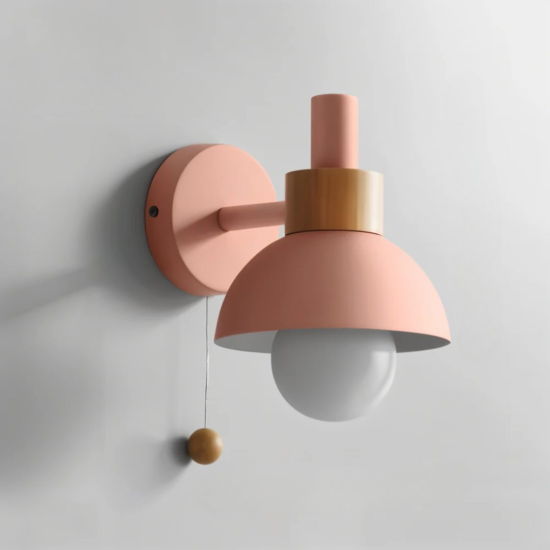 Nowoczesna lampa LED ścienna z drewnianym włącznikiem – Idealna do salonu, sypialni i przedpokoju 11