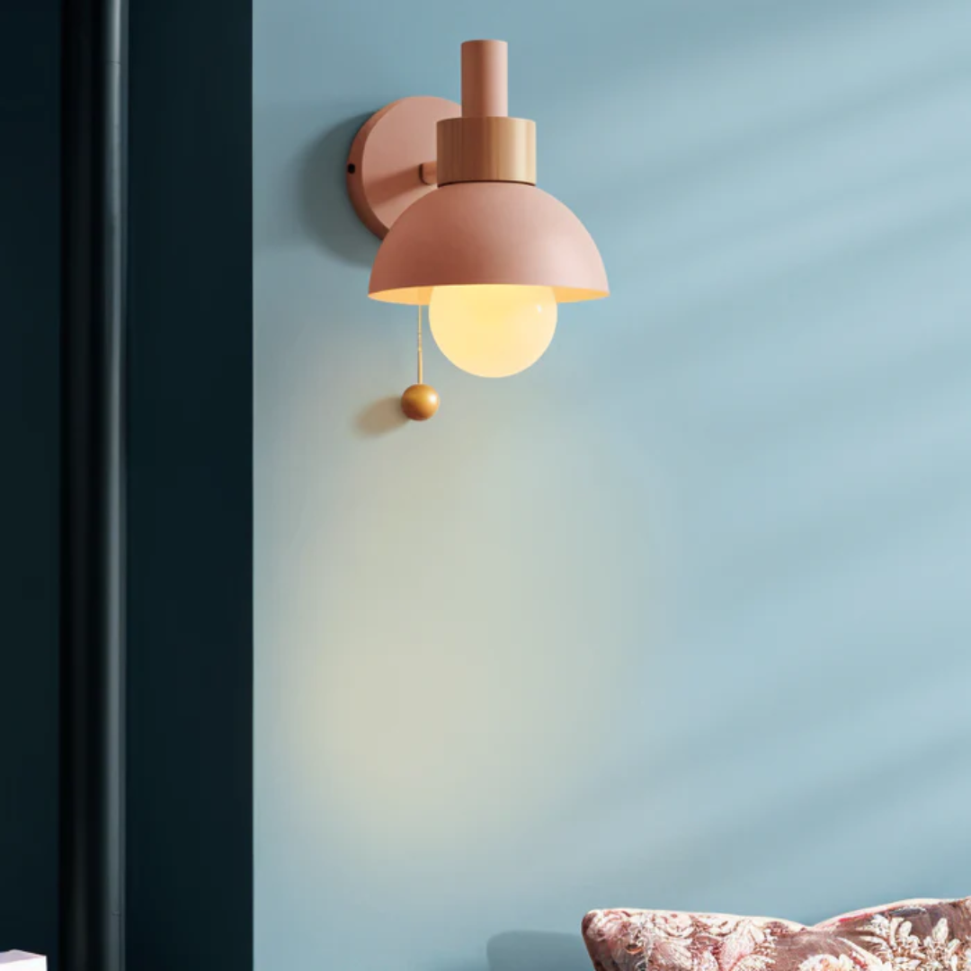 Nowoczesna lampa LED ścienna z drewnianym włącznikiem – Idealna do salonu, sypialni i przedpokoju 6