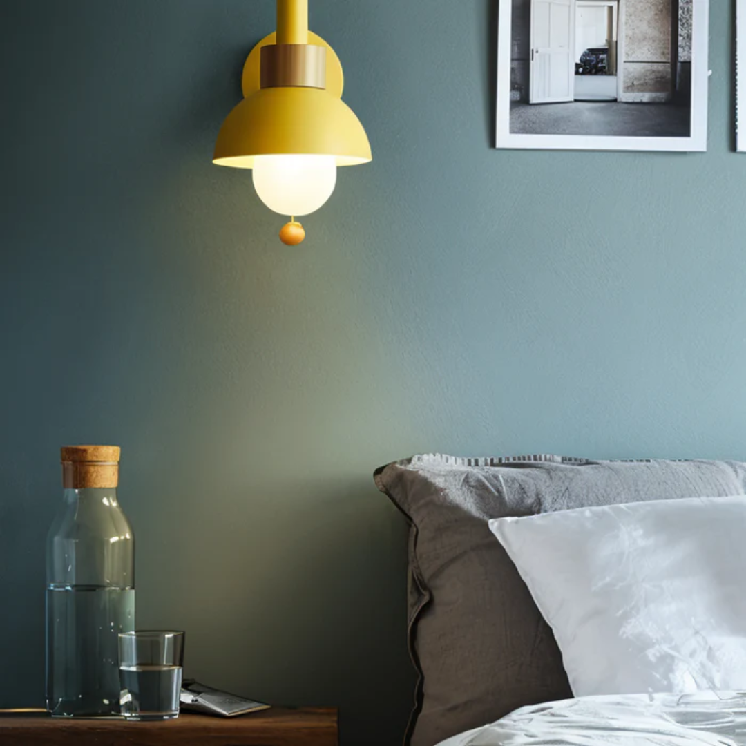 Nowoczesna lampa LED ścienna z drewnianym włącznikiem – Idealna do salonu, sypialni i przedpokoju 7