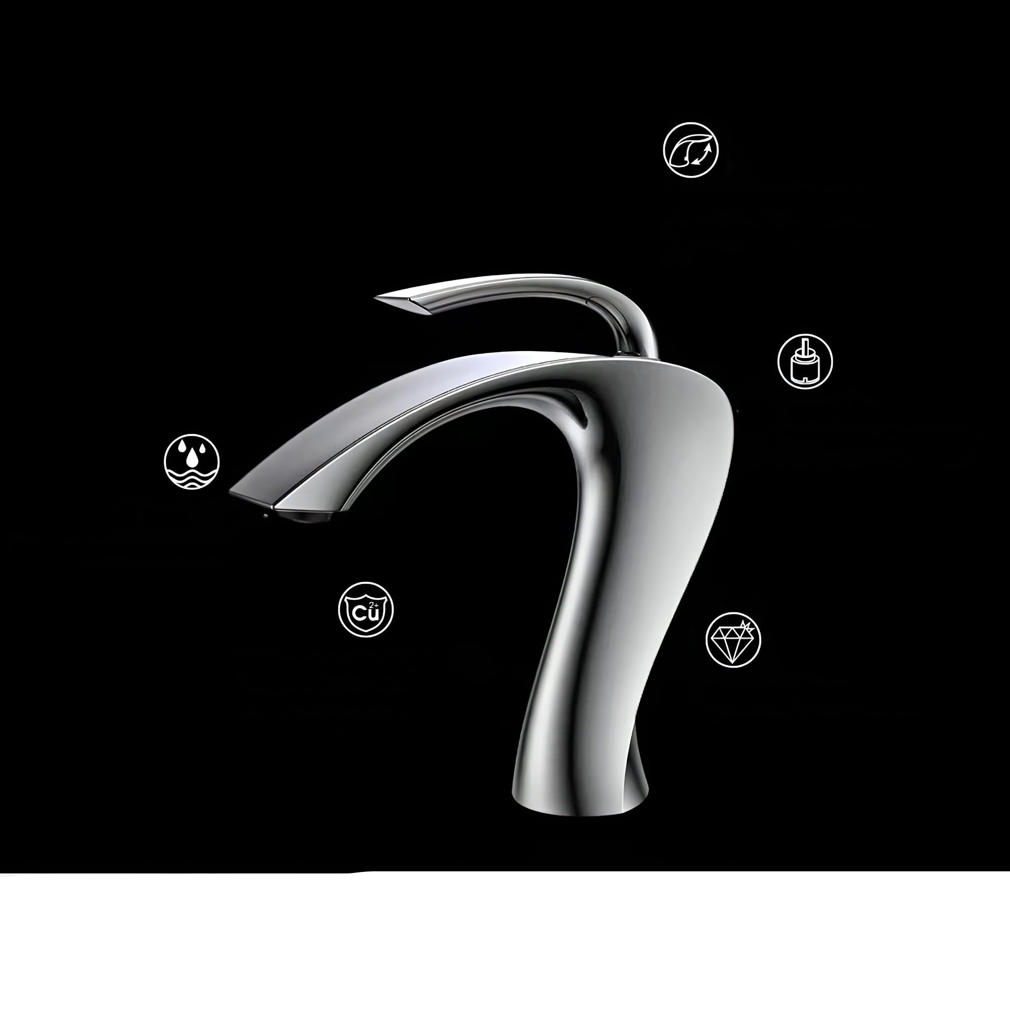 Nowoczesna mosiężna bateria umywalkowa – elegancki design z głowicą ceramiczną zapewniającą precyzyjną kontrolę wody 7