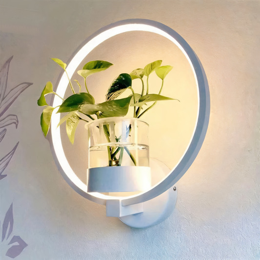 Nowoczesny Kinkiet LED Ścienny z Doniczką na Rośliny w Czerni – Kinkiet do Sypialni i Salonu, Minimalistyczny Design 0