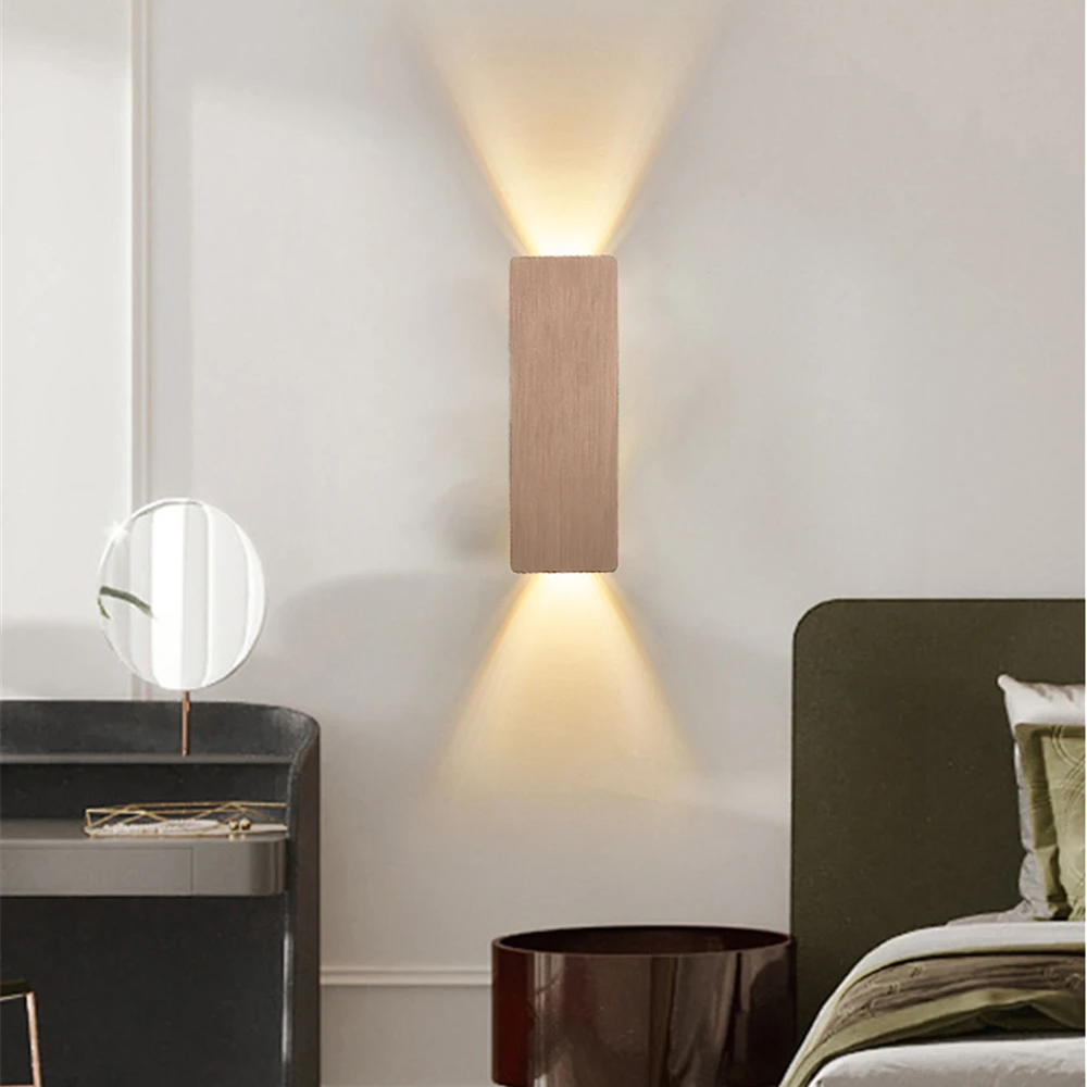 Nowoczesny Kinkiet Ścienny LED Up and Down, Lampa na Ścianę z Aluminium, Stylowy Design do Wnętrz, Efektywne Oświetlenie 6W 1