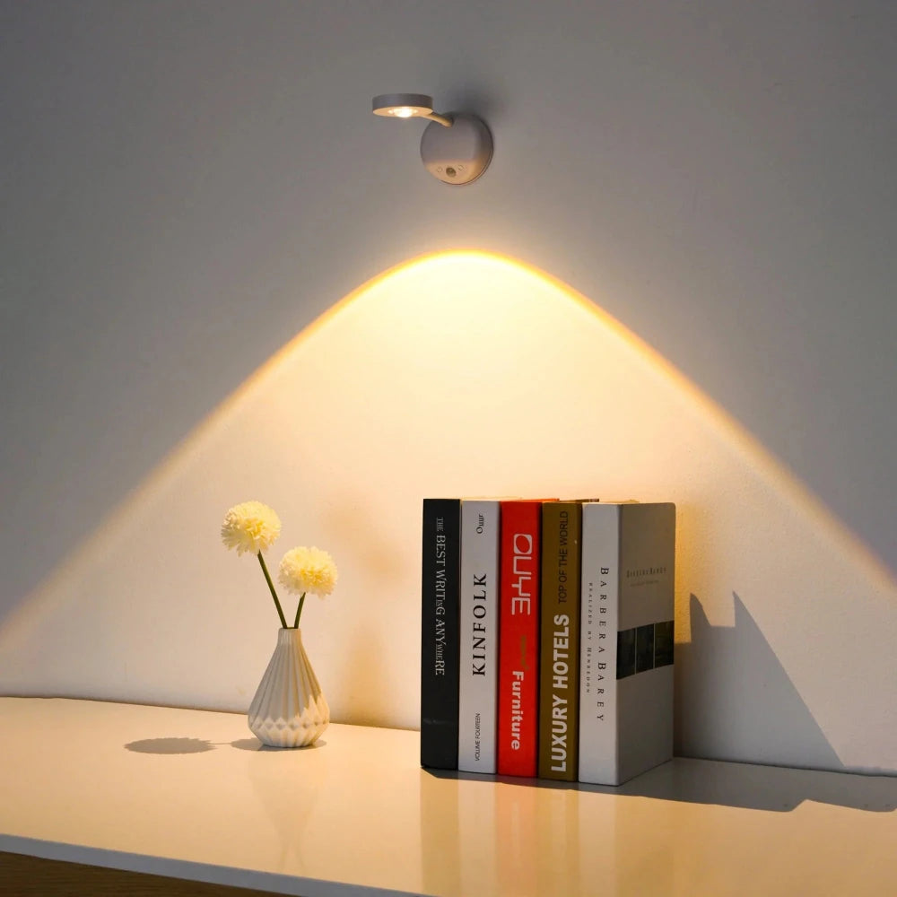 Nowoczesny Kinkiet Ścienny z Czujnikiem Ruchu, Obrotowa Lampa na Ścianę LED - Ciepłe, Neutralne i Chłodne Światło do Wnętrz 6