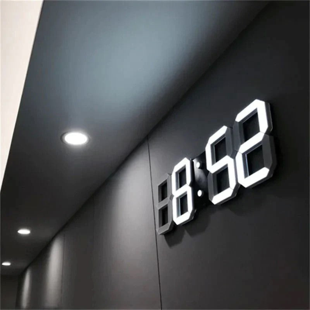 Nowoczesny Zegar Ścienny LED 3D – Cyfrowy Zegar na Ścianę do Salonu i Biura, Minimalistyczny Design 0