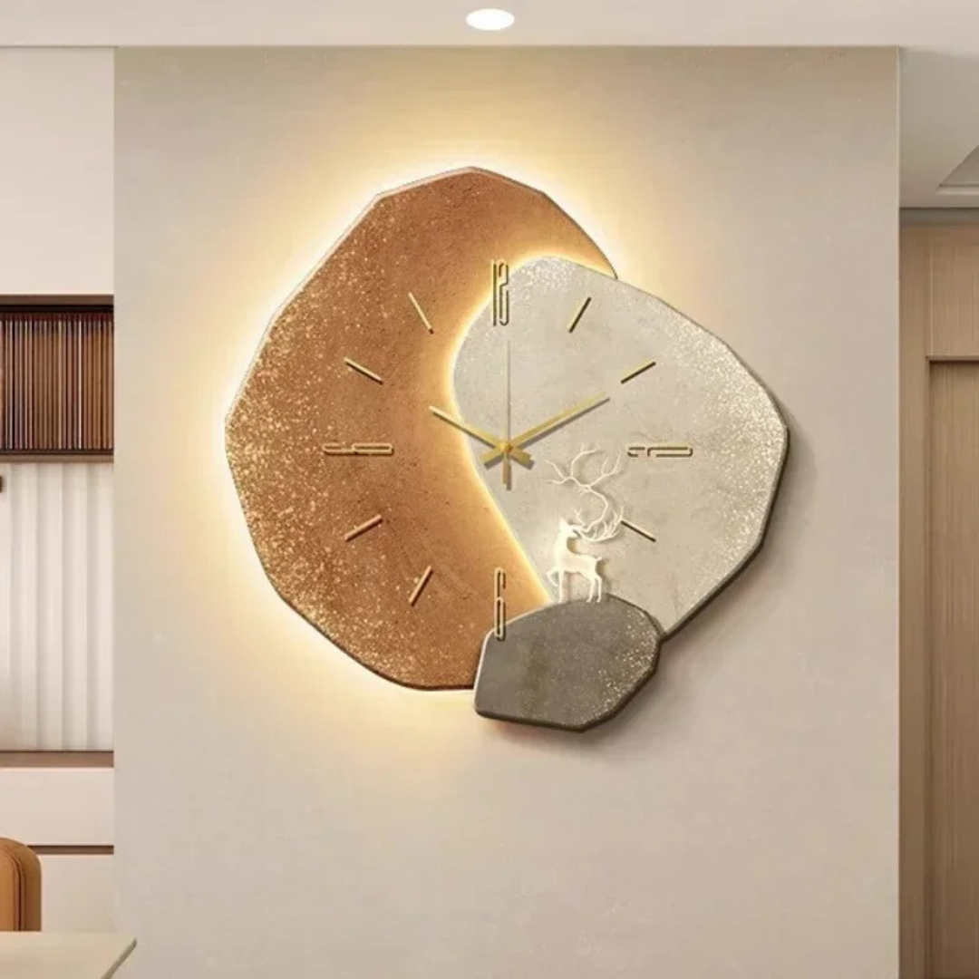 Nowoczesny Zegar Ścienny z LED z Naturalnego Drewna – Stylowy Zegar do Salonu i Minimalistycznych Wnętrz 0
