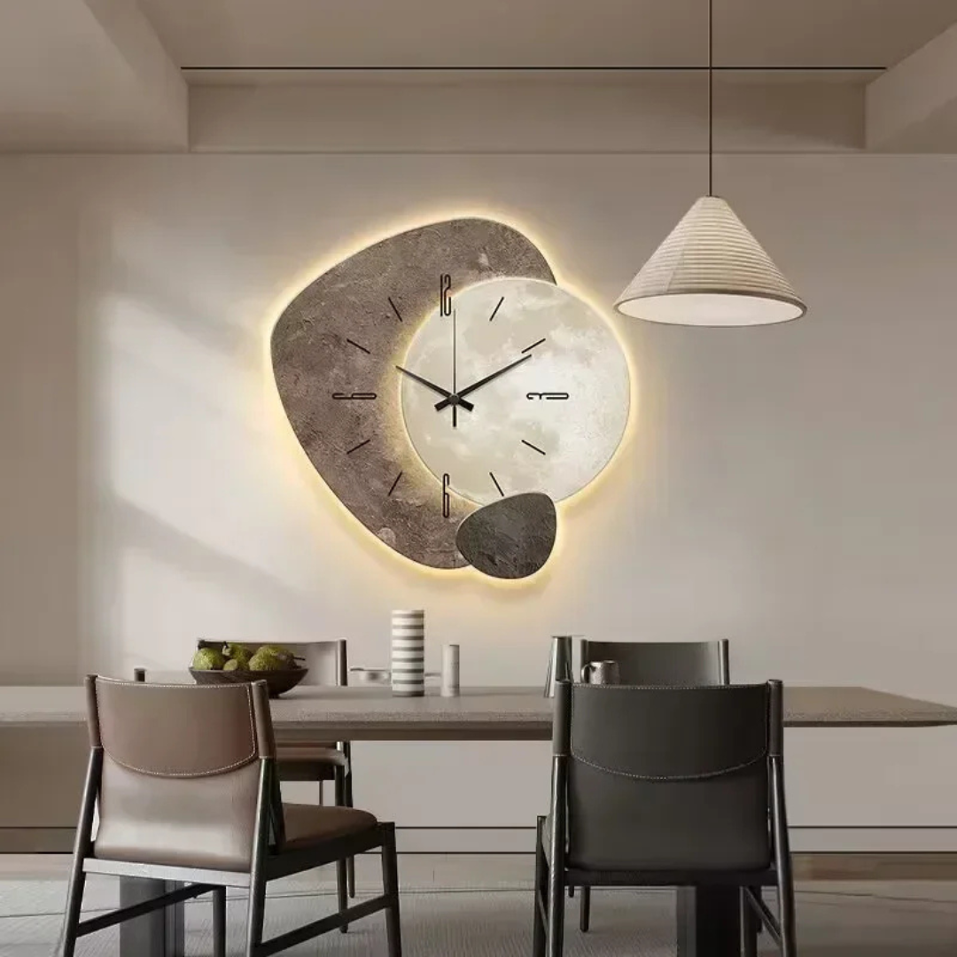 Nowoczesny Zegar Ścienny z LED z Naturalnego Drewna – Stylowy Zegar do Salonu i Minimalistycznych Wnętrz 2