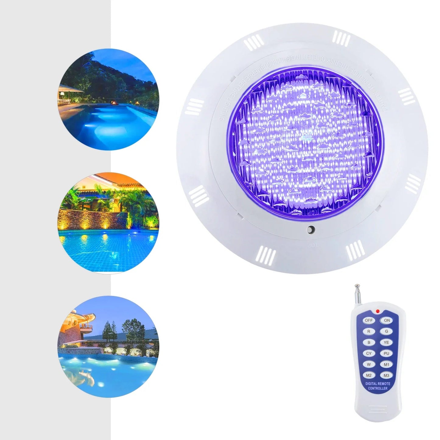 Oświetlenie Basenowe LED 360 RGB, Wodoodporne IP68, 7 Kolorów, 3 Tryby – 36W, 3600 Lumenów, Energooszczędne 5