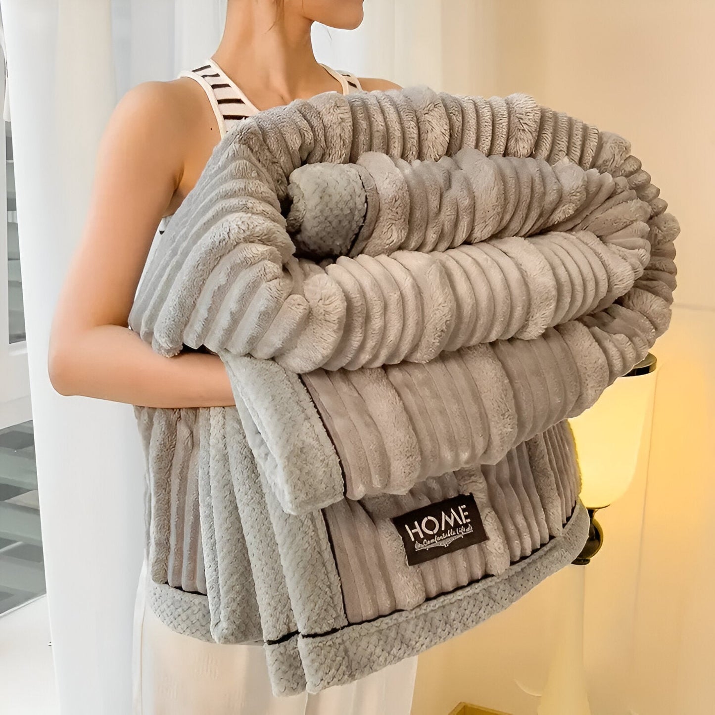 Pled w Paski 100% Poliester 150x200 cm – Stylowy Pled na Łóżko i Kanapę, Ciepły i Trwały, Idealny na Cały Rok 10