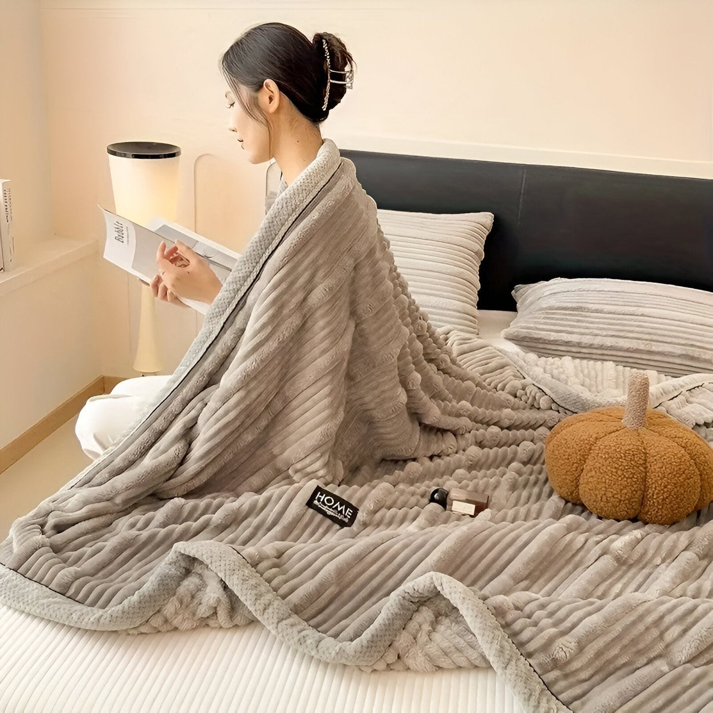 Pled w Paski 100% Poliester 150x200 cm – Stylowy Pled na Łóżko i Kanapę, Ciepły i Trwały, Idealny na Cały Rok 3
