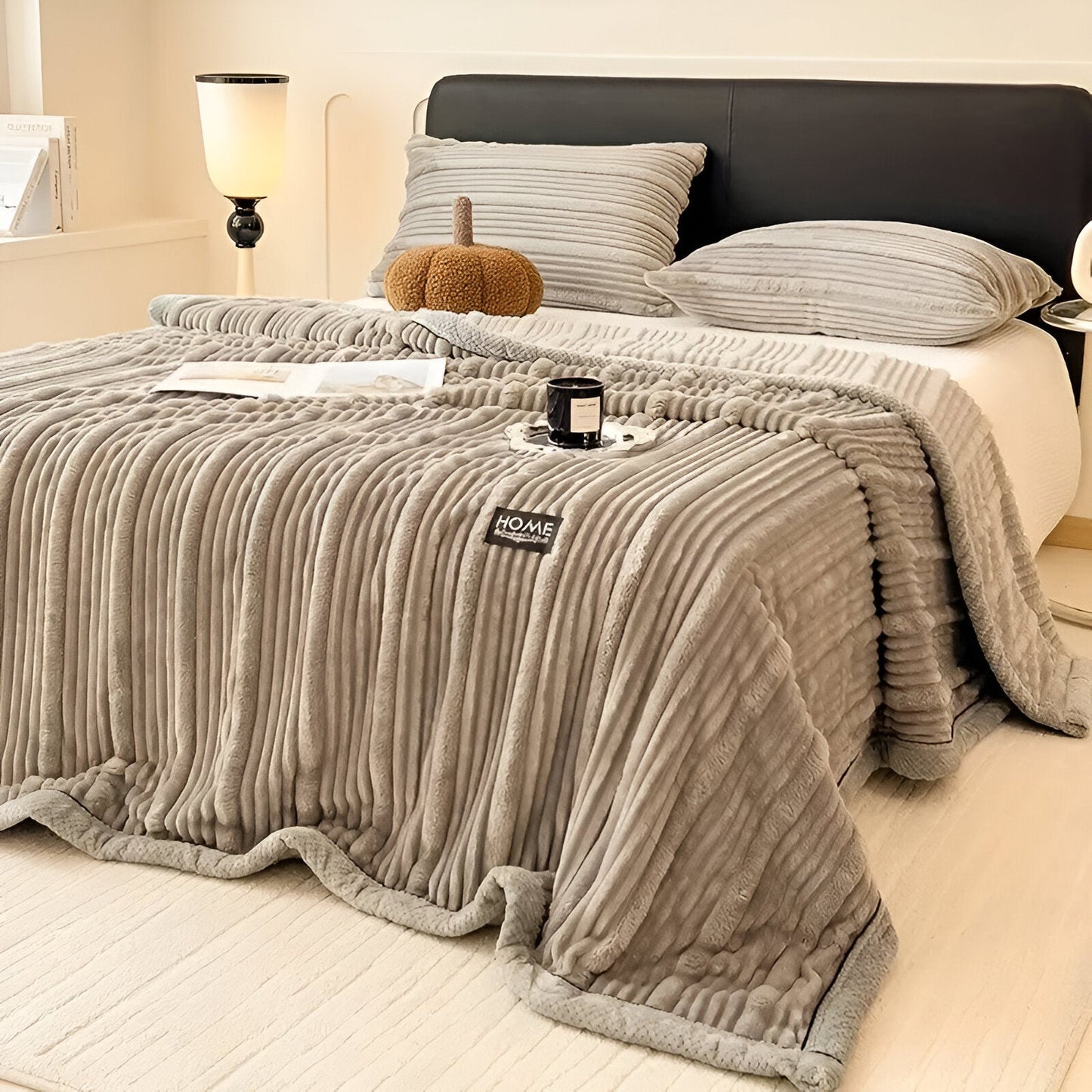 Pled w Paski 100% Poliester 150x200 cm – Stylowy Pled na Łóżko i Kanapę, Ciepły i Trwały, Idealny na Cały Rok 5