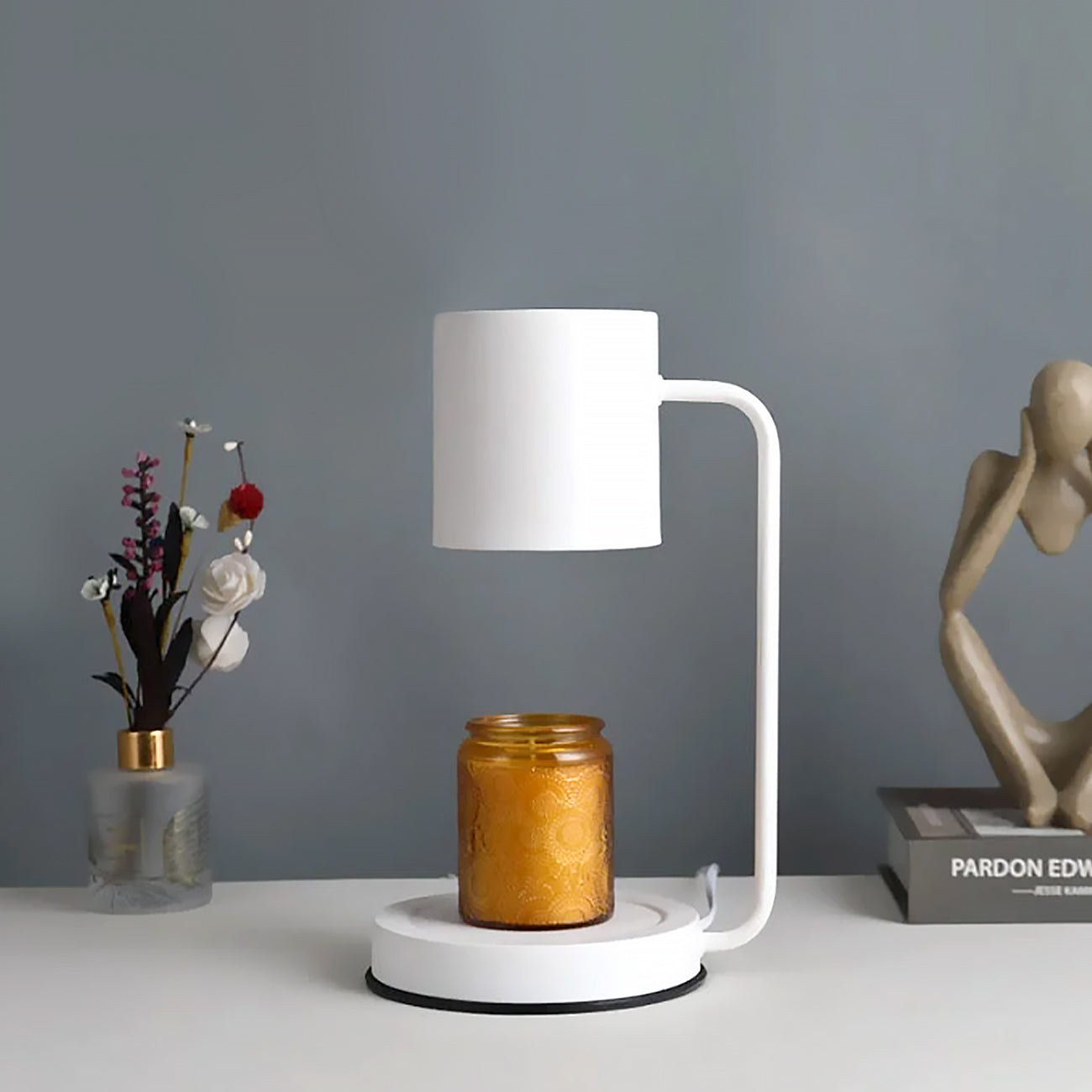 Podgrzewacz Świec Nordycki z Regulacją Jasności – Elegancki i Bezpieczny Metalowy Podgrzewacz do Wnętrz 35-50 W 10