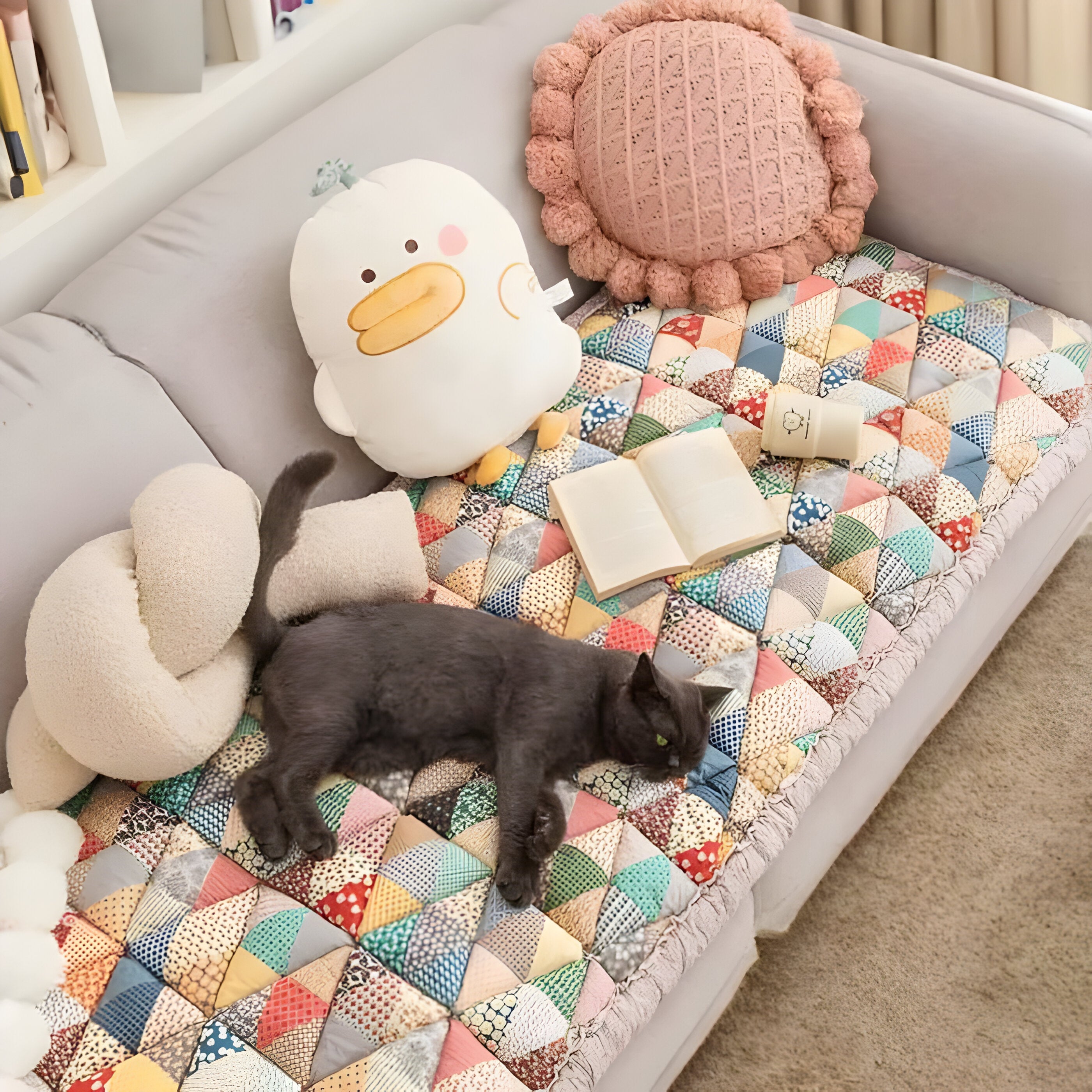 Pokrowiec na kanapę z bawełny – Ochronny, elegancki pokrowiec uniwersalny idealny dla właścicieli zwierząt i dzieci 0