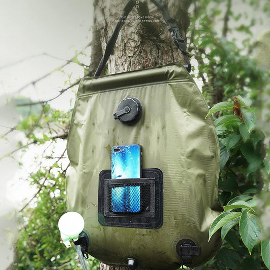 Przenośna Torba Prysznicowa 20L z Wskaźnikiem Temperatury – Idealna na Kemping, Ekologiczne Materiały PVC 4