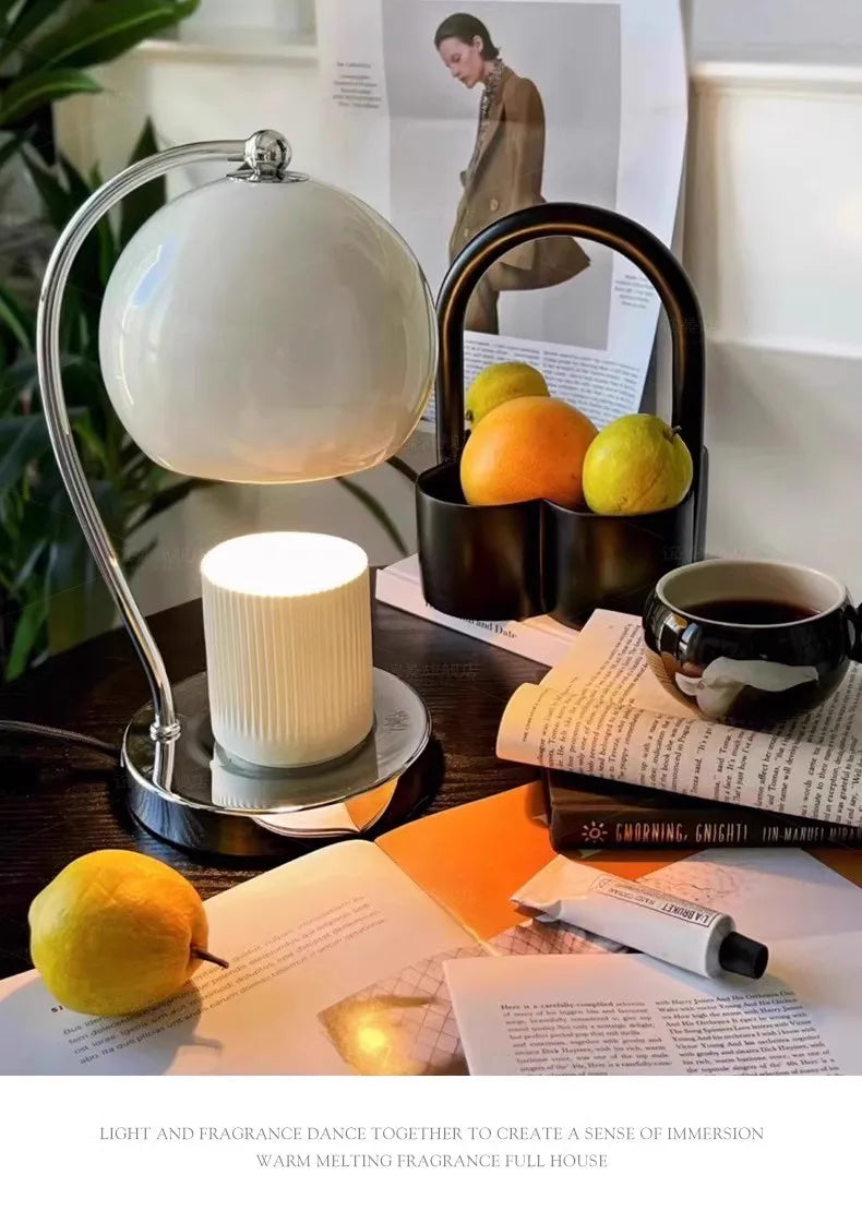 Retro Metalowy Podgrzewacz Świec z Regulacją Jasności – Elegancka Lampa Stołowa do Wnętrza 4