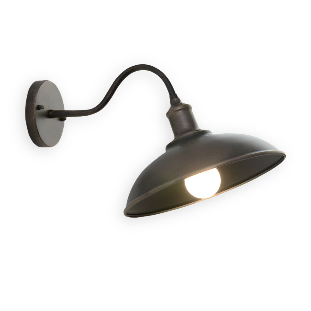 Rustykalny Kinkiet Zewnętrzny IP65 z Żeliwa – Oświetlenie Industrialne do Ogrodu i Tarasu, Ciepłe Światło, Ø24cm, Odporność na Warunki Atmosferyczne 9