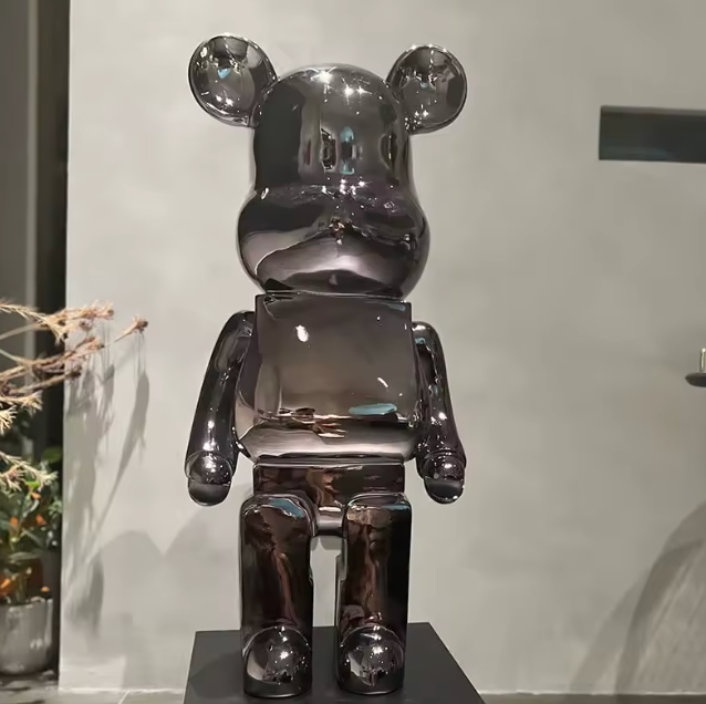 Rzeźba Bearbrick w Kolorze Refleksyjnym, Ręcznie Wykonana, Wiele Rozmiarów – Dekoracja Wnętrz 35-180 cm 3