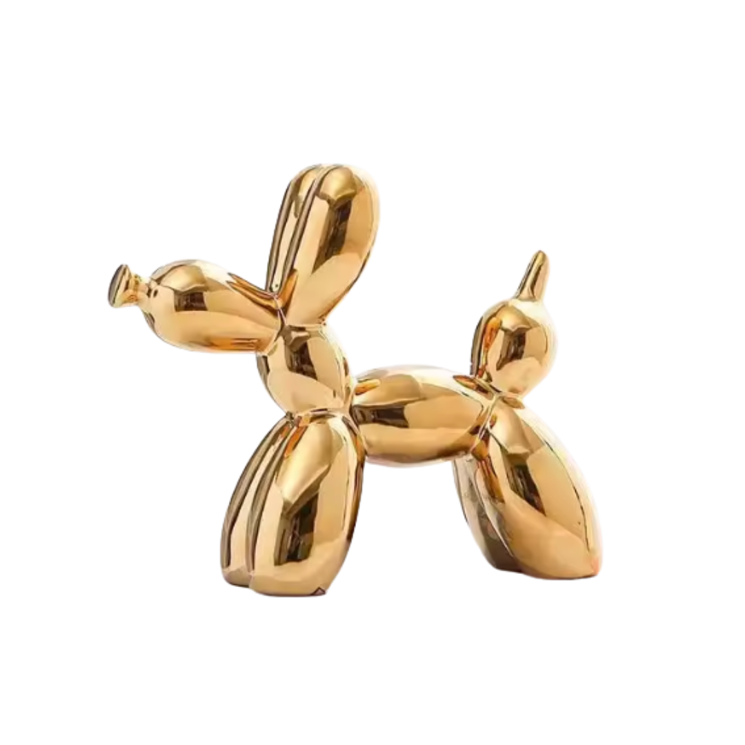 Rzeźba Psa Balonowego z Ceramiki – Zabawna Dekoracja Wnętrz, 18 cm H, Metaliczny Wystrój Wnętrz 1