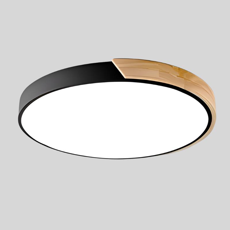Skandynawska Lampa Sufitowa LED z Drewna i Metalu Ø 23-30 cm - Idealna do Salonu i Sypialni 2
