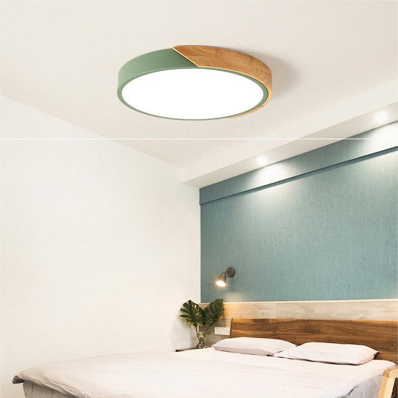 Skandynawska Lampa Sufitowa LED z Drewna i Metalu Ø 23-30 cm - Idealna do Salonu i Sypialni 5