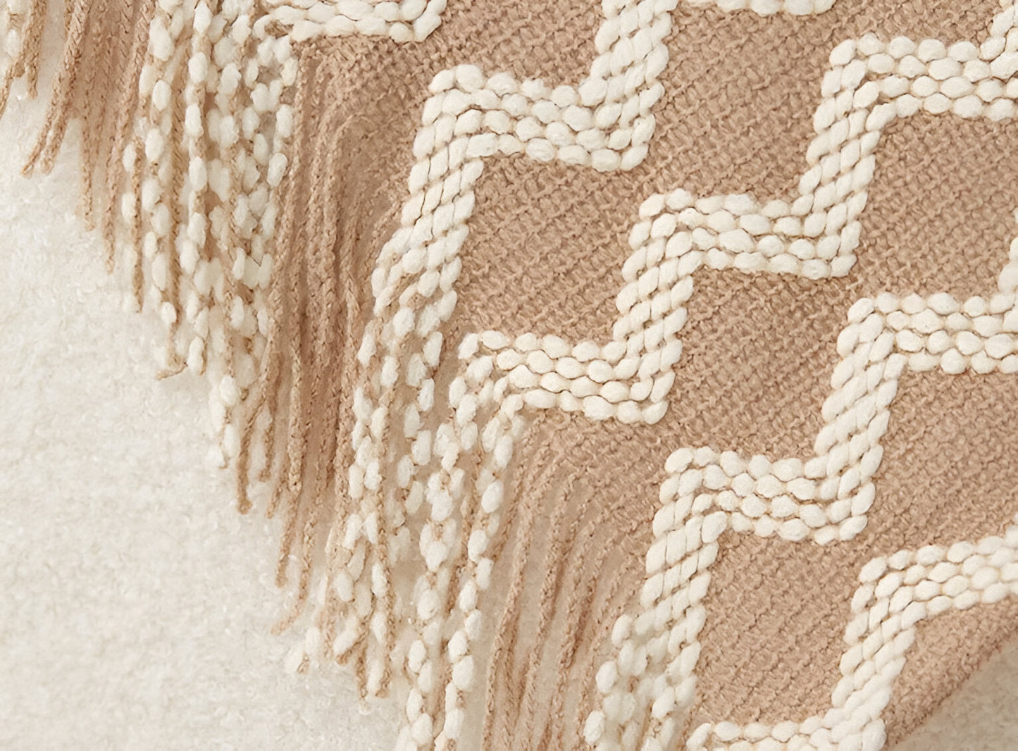 Stylowy Kocyk Fleece z Frędzlami, Geometriczny Wzór Boho, Komfort przez Cały Rok, 130x220 cm, Żółty, Niebieski, Zielony, Bordowy 3