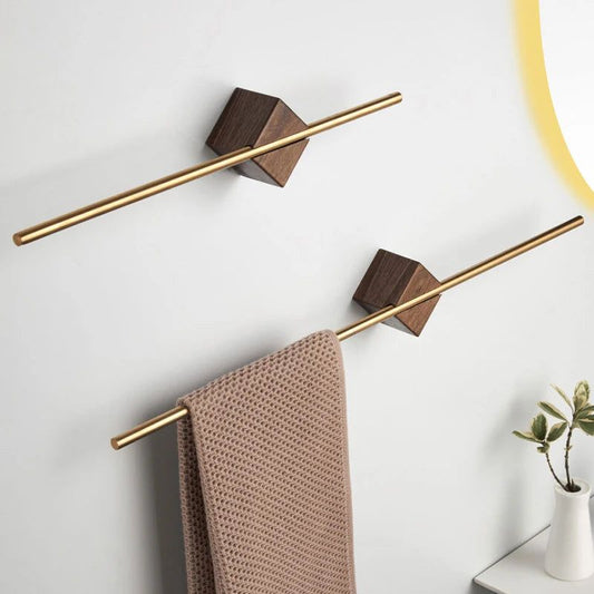 Uchwyt na Ręczniki z Mosiądzu – Minimalistyczny Złoty Wieszak do Łazienki, Odporność na Wilgoć i Korozję 1