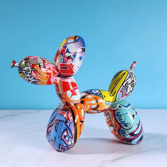 Unikalna Inflatable Dog Decoration z Wysokiej Jakości Żywicy – Ręcznie Wykonana, 21x17x9 cm, Kolorowa Figura do Wnętrz 0