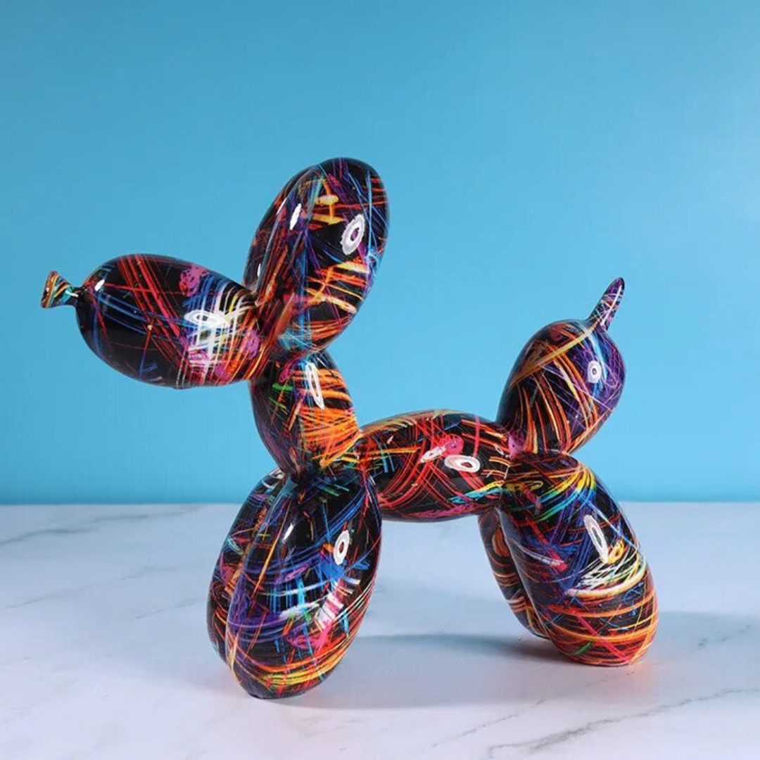 Unikalna Inflatable Dog Decoration z Wysokiej Jakości Żywicy – Ręcznie Wykonana, 21x17x9 cm, Kolorowa Figura do Wnętrz 8