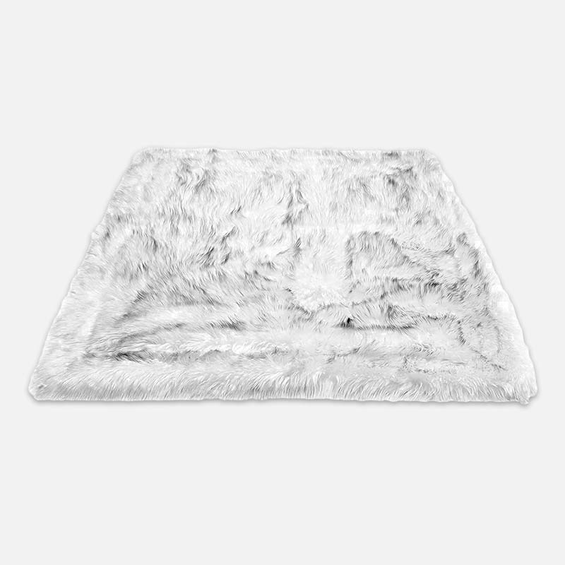 Wodoodporny Koc dla Psów z Pluszowym Imitacją Futerka – Ochrona Mebli, 75x100 cm, Biały z Brązowymi Akcentami 6