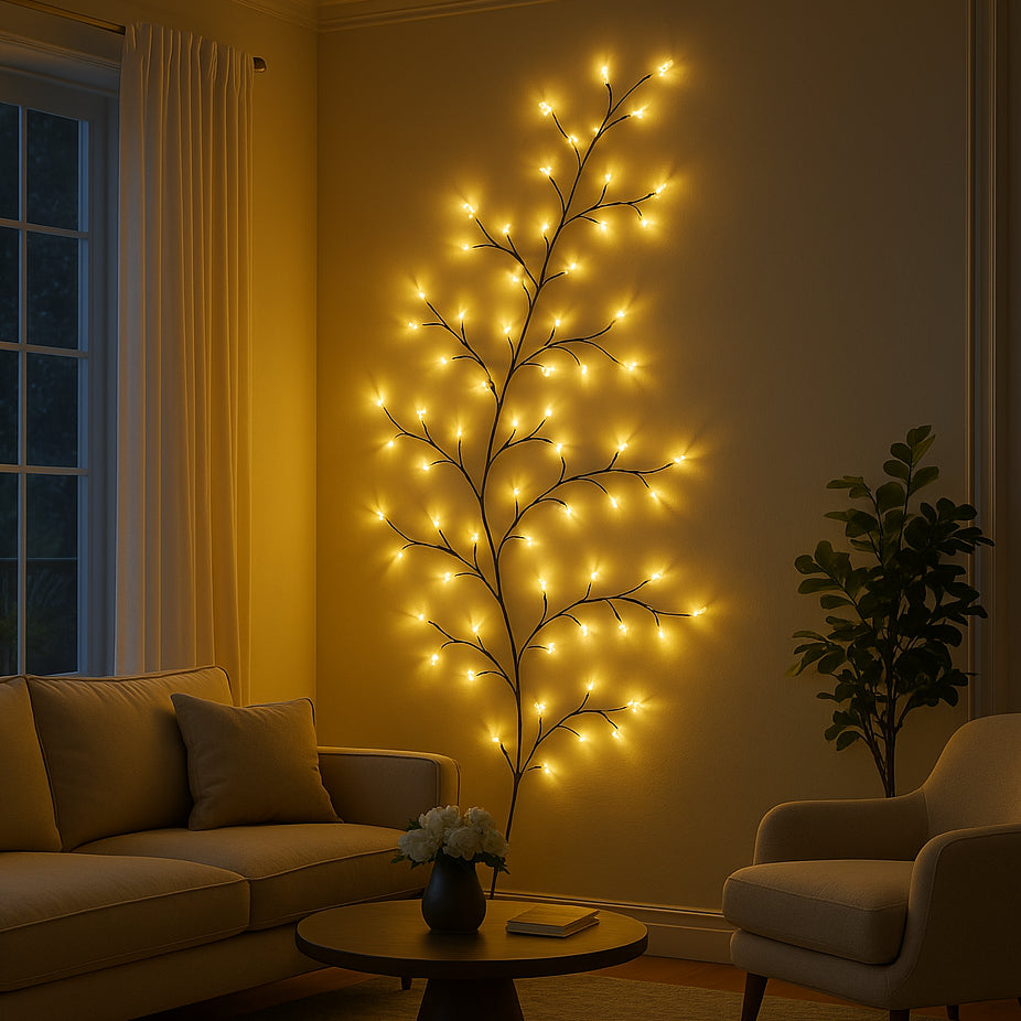 Zaczarowana Wierzba LED 230 cm z Pilotem – Dekoracyjne Oświetlenie z 5 Poziomami Jasności i Funkcją Timera, Ciepłe Białe Światło 2