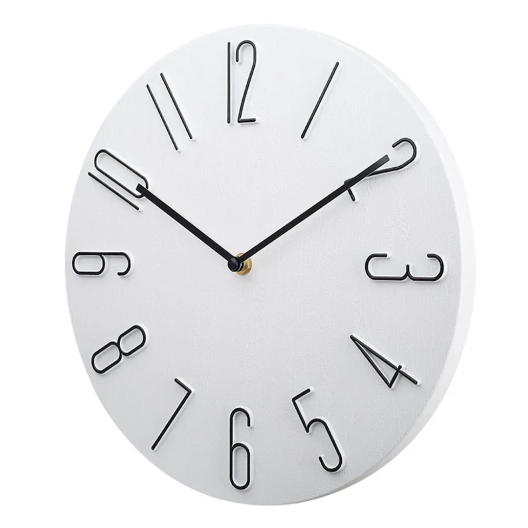 Zegar Ścienny Czarny z Cichym Mechanizmem – Stylowy Zegar na Ścianę do Salonu, 30 cm 2