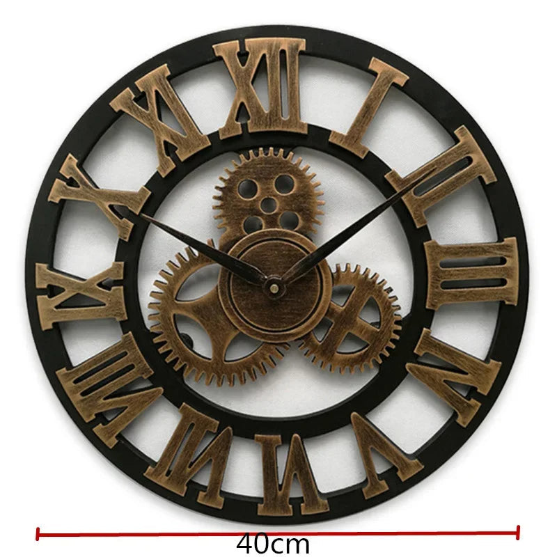Zegar Ścienny GearSphere w Stylu Industrialnym z Mechanicznym Wzorem - Zegar na Ścianę do Salonu i Wnętrz Retro 7