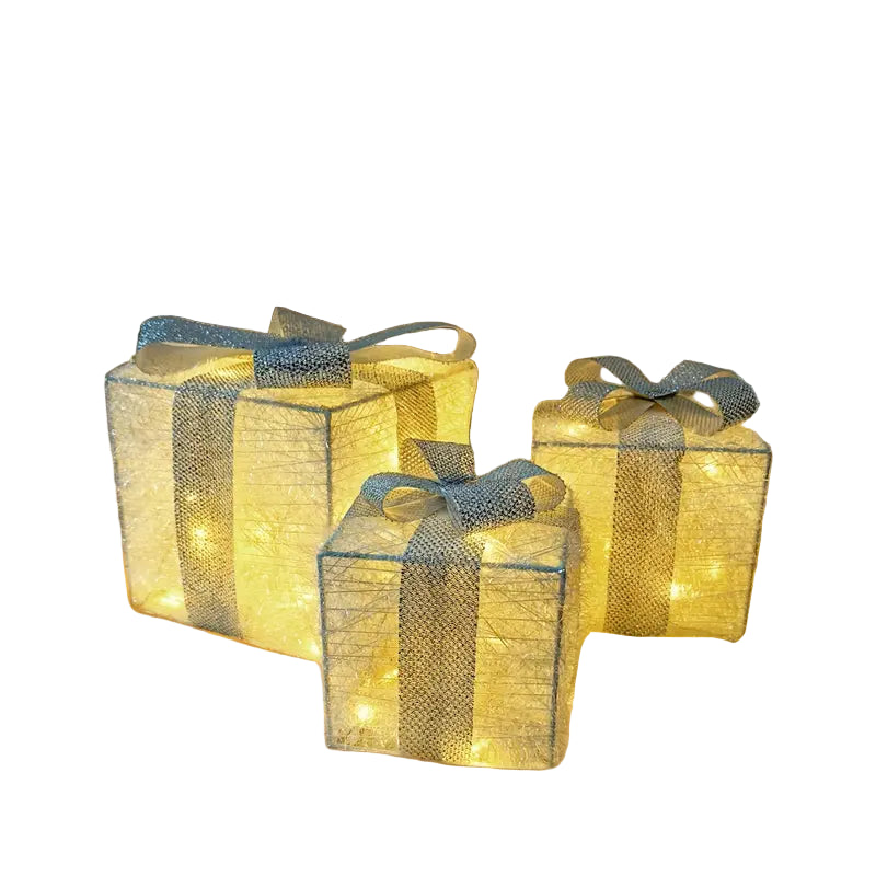 Zestaw 3 Ozdobnych Pudełek na Prezent z Podświetleniem – Idealne na Święta 9