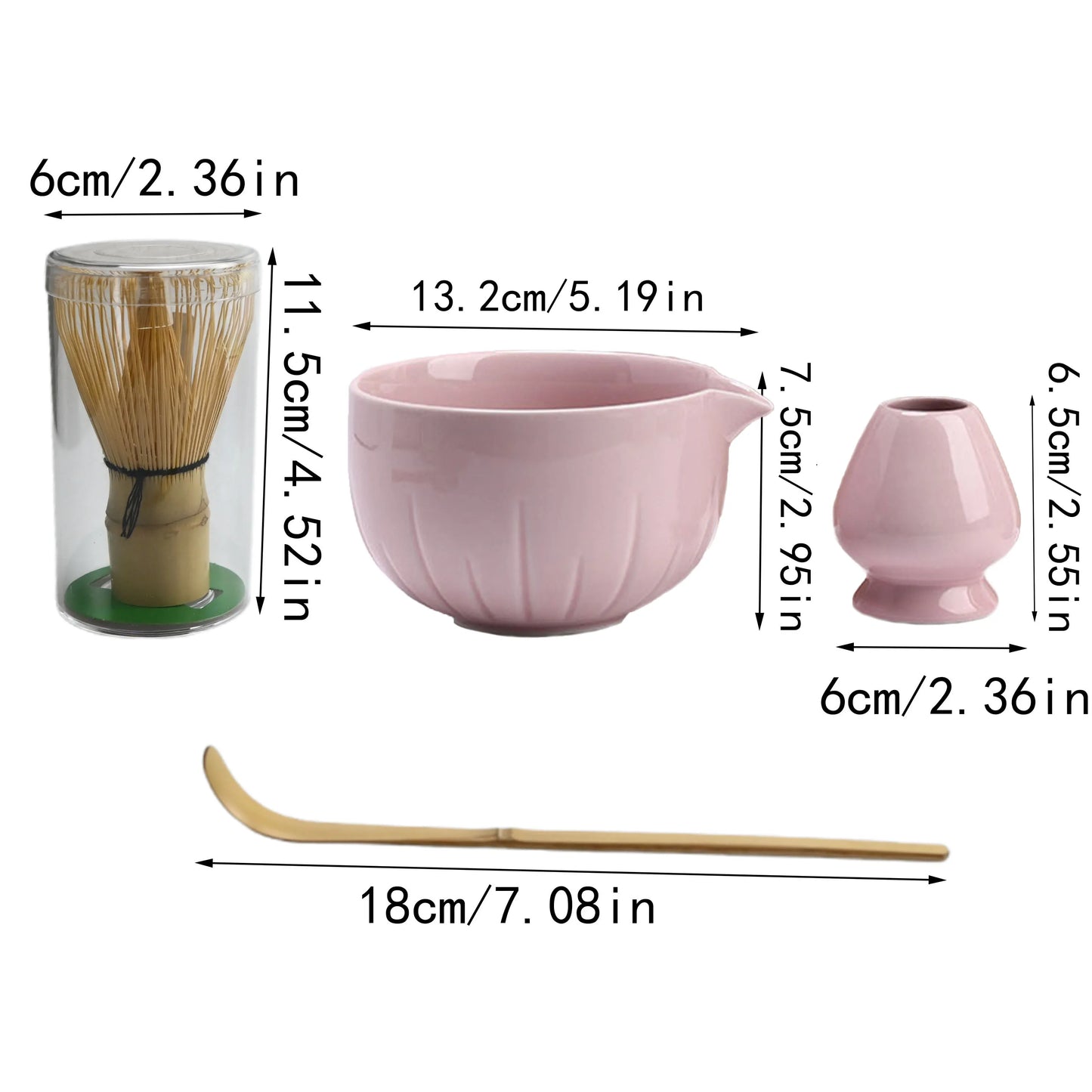 Zestaw do Herbaty Matcha w Stylu Japońskim – 4 Elementy z Akcesoriami, Idealny na Prezent 4