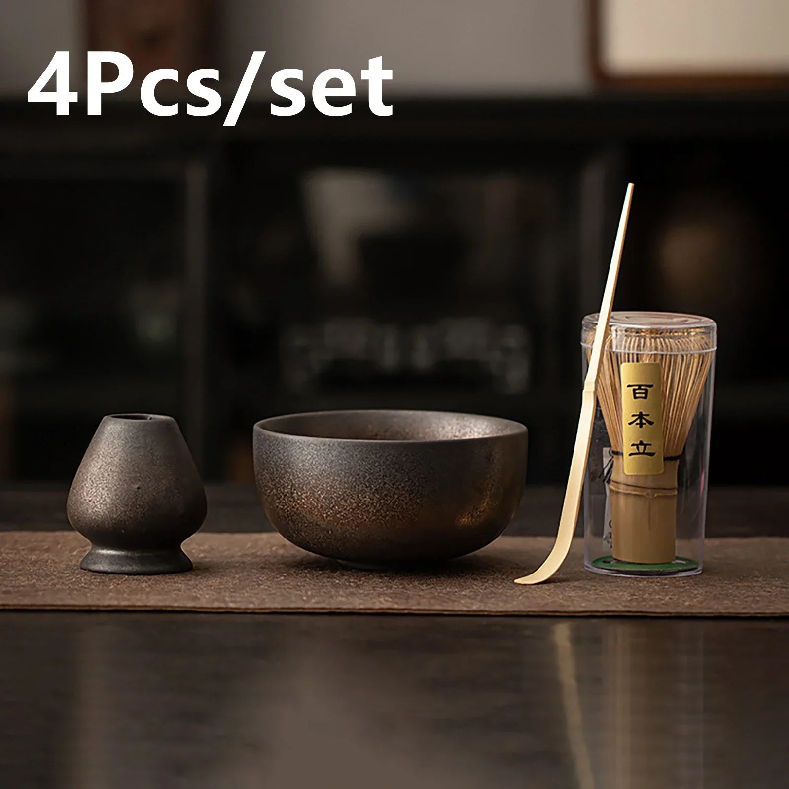 Zestaw do Matcha z Bambusowym Whiskiem i Łyżeczką – 4 Elementy do Parzenia Herbaty i Zestaw Herbat 8