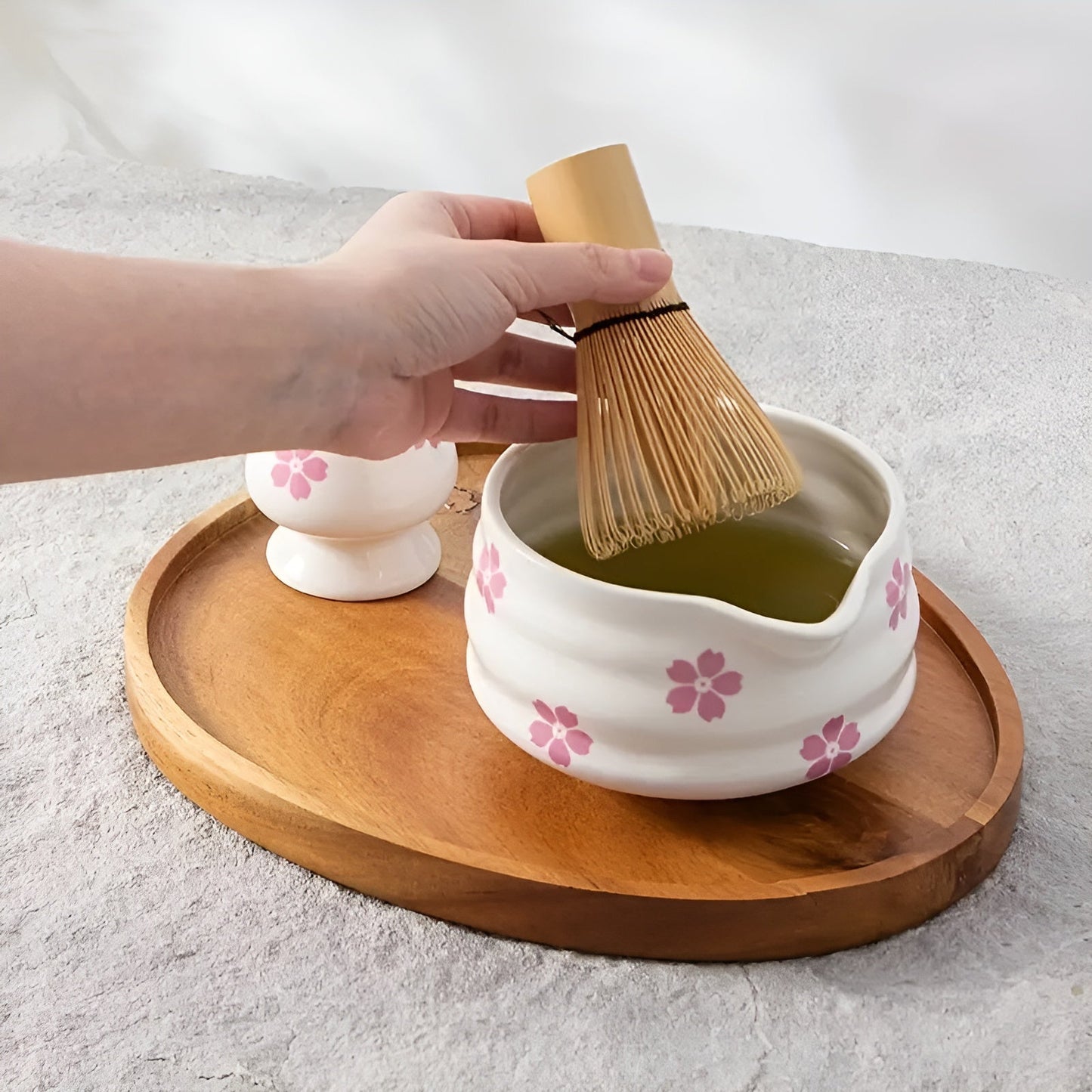 Zestaw do Parzenia Herbaty Matcha z Ceramiki, Bambusowym Whisk i Sitkiem – Elegancki Zestaw do Herbaty z Japońskim Designem 2