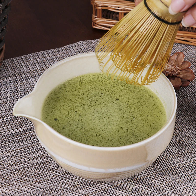Zestaw do herbaty Matcha 4-częściowy z bambusowym trzepaczem i ceramiczną miseczką – idealny zestaw herbat na prezent 2