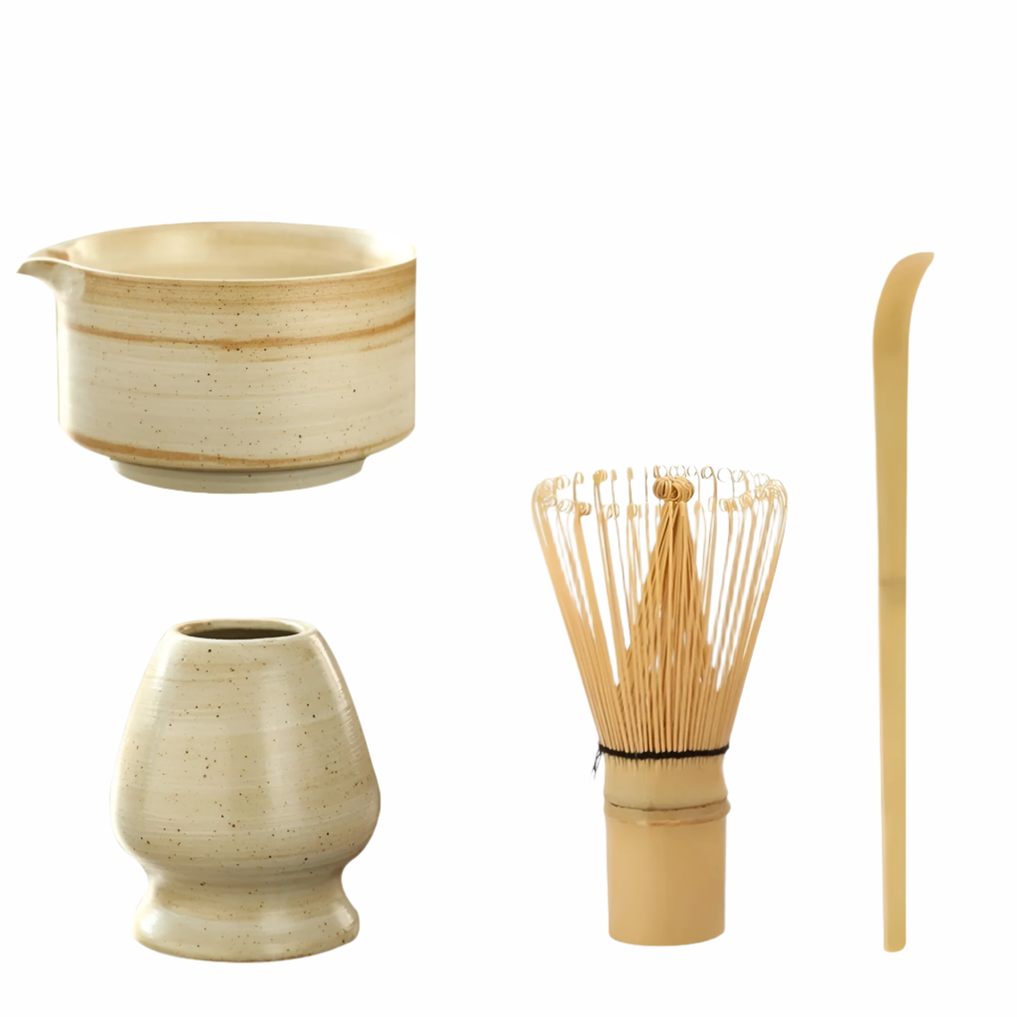 Zestaw do herbaty matcha – Ceramika, bambus i stal nierdzewna, idealny do parzenia herbaty, doskonały na prezent 0