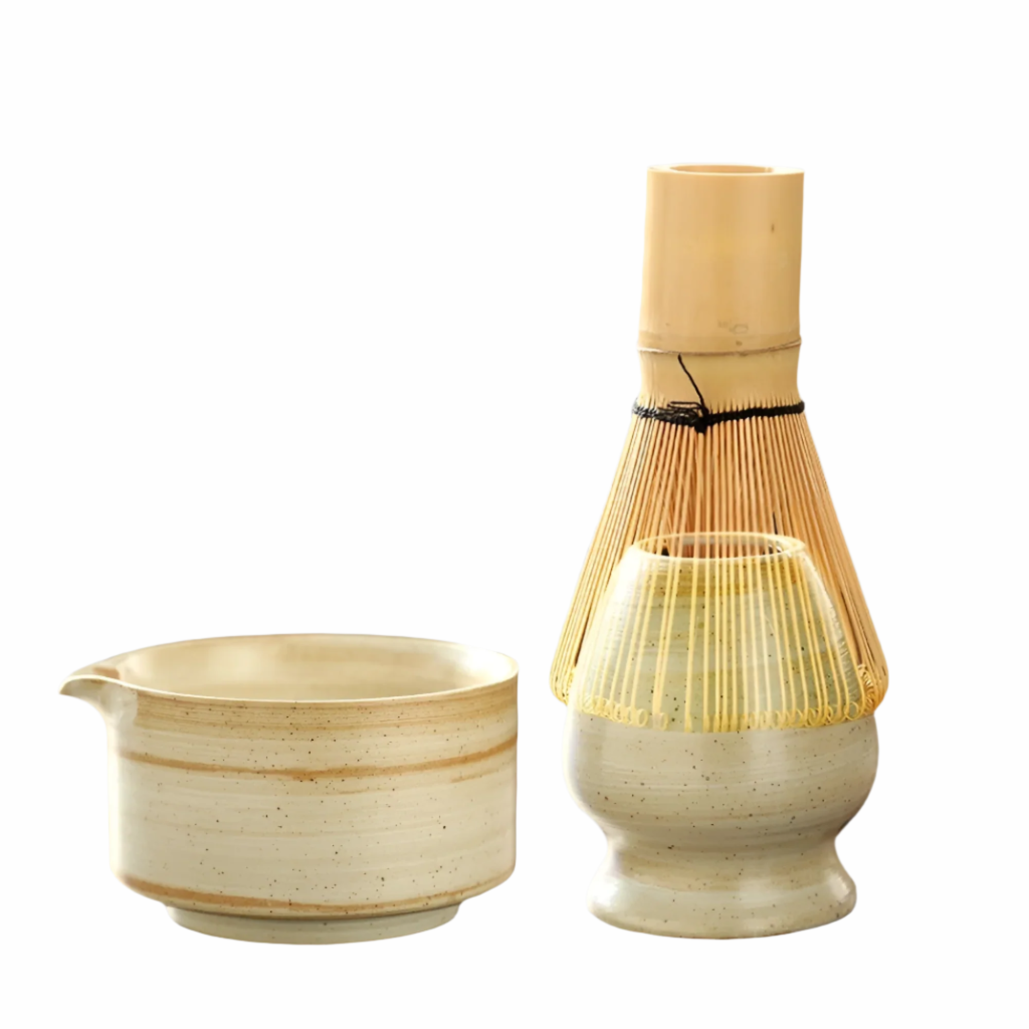 Zestaw do herbaty matcha – Ceramika, bambus i stal nierdzewna, idealny do parzenia herbaty, doskonały na prezent 1