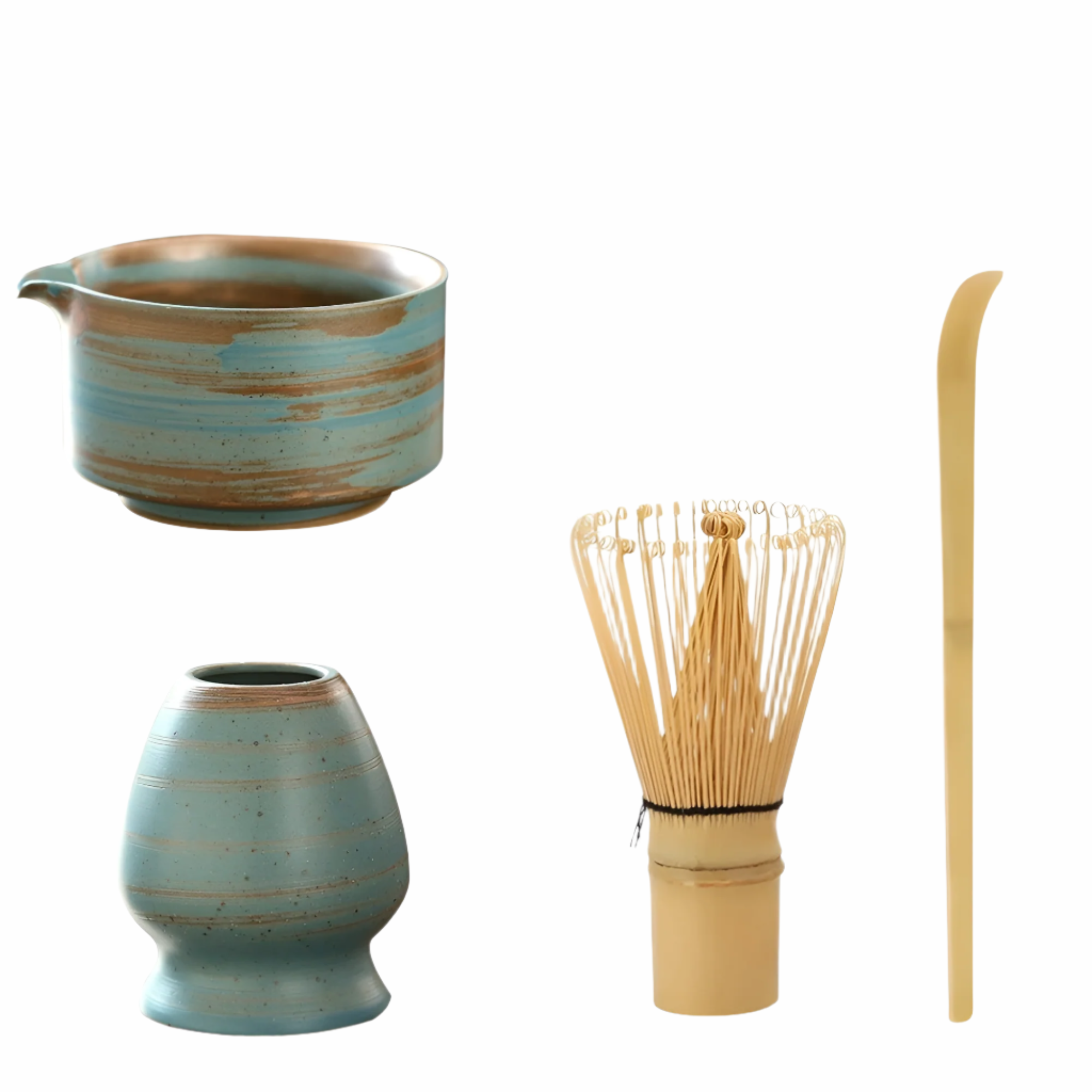 Zestaw do herbaty matcha – Ceramika, bambus i stal nierdzewna, idealny do parzenia herbaty, doskonały na prezent 4