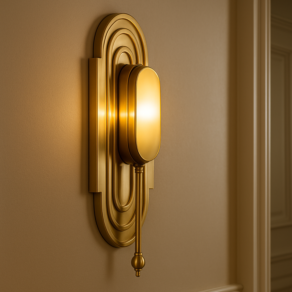 Złota Lampa Ścienna Dla Miłośników Stylu – Elegancki Design Art Deco do Wnętrza Kinkiet Ścienny 0