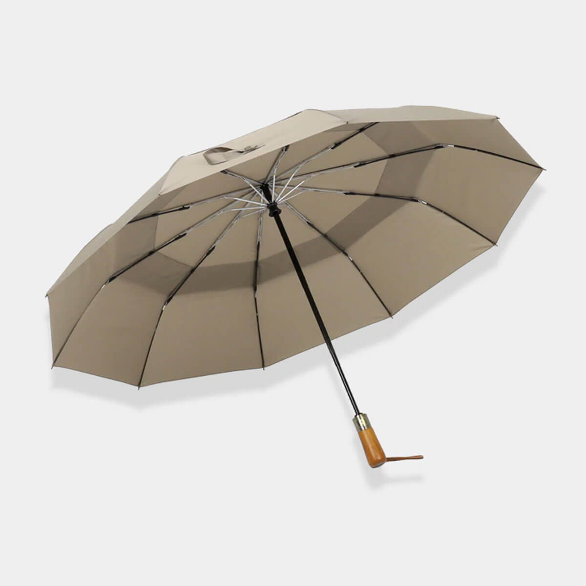 Mechanizm składania eleganciego parasola automatycznego w akcji