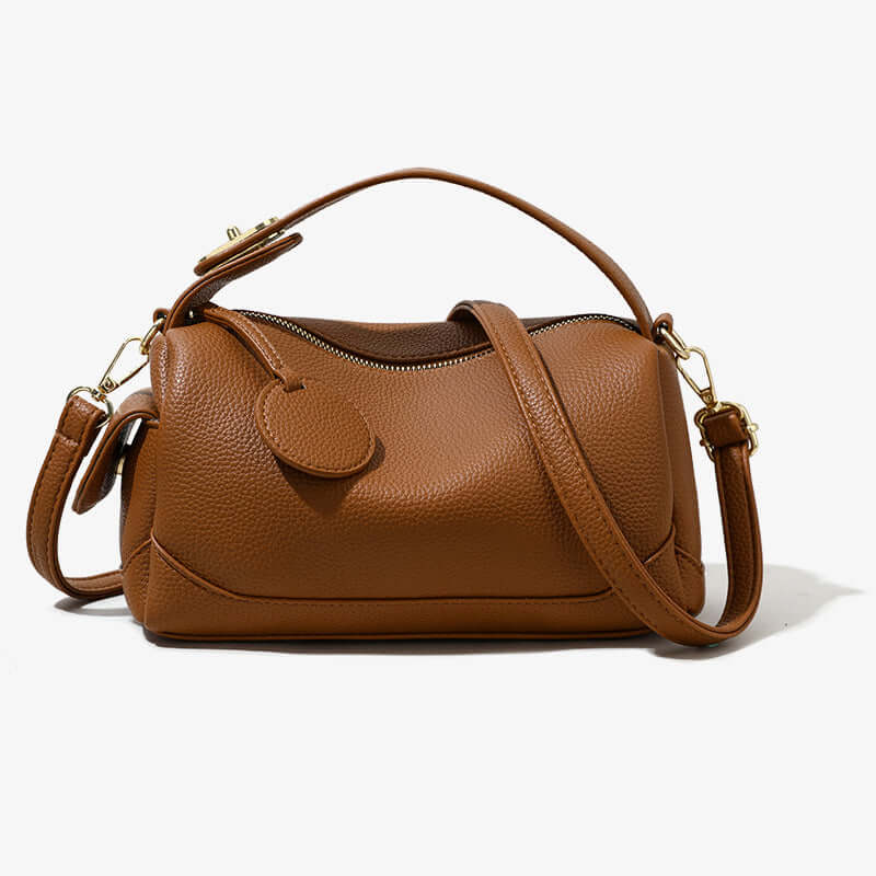 Dwukolorowa torebka crossbody damska na ramię w kolorze ciemny brąz i czarny